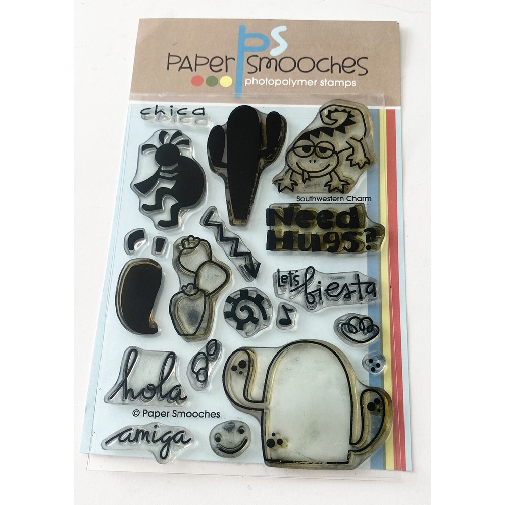 Paper Smooches Southwestern Charm Clear Stamp Set Cactus Let's Fiesta Lizard Fun